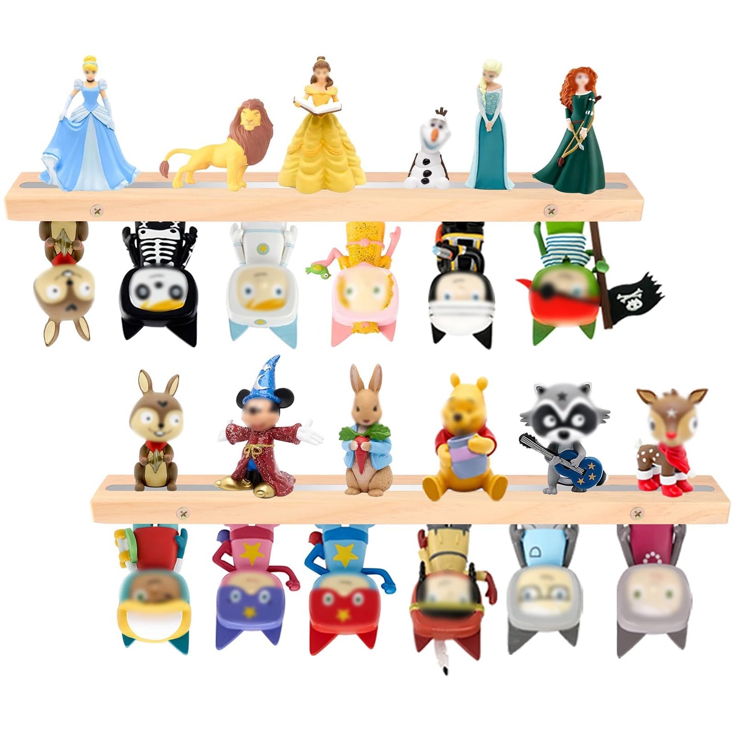 Kompatibel mit Tonies Holz-Bücherregal – Natur, Wandmontage, fasst 20–30 Figuren