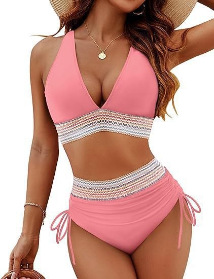 (๐Last Day 49% OFF)๐2026 High Waisted Tummy Control Color Block Bikini Sets
