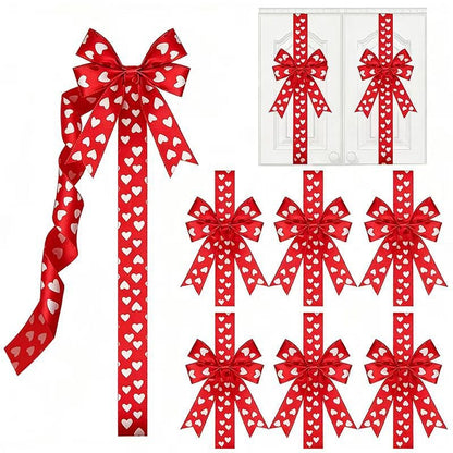 (🎁Last Day 49% OFF)🎀Valentine's Day Pink Heart Large Bow Decoration