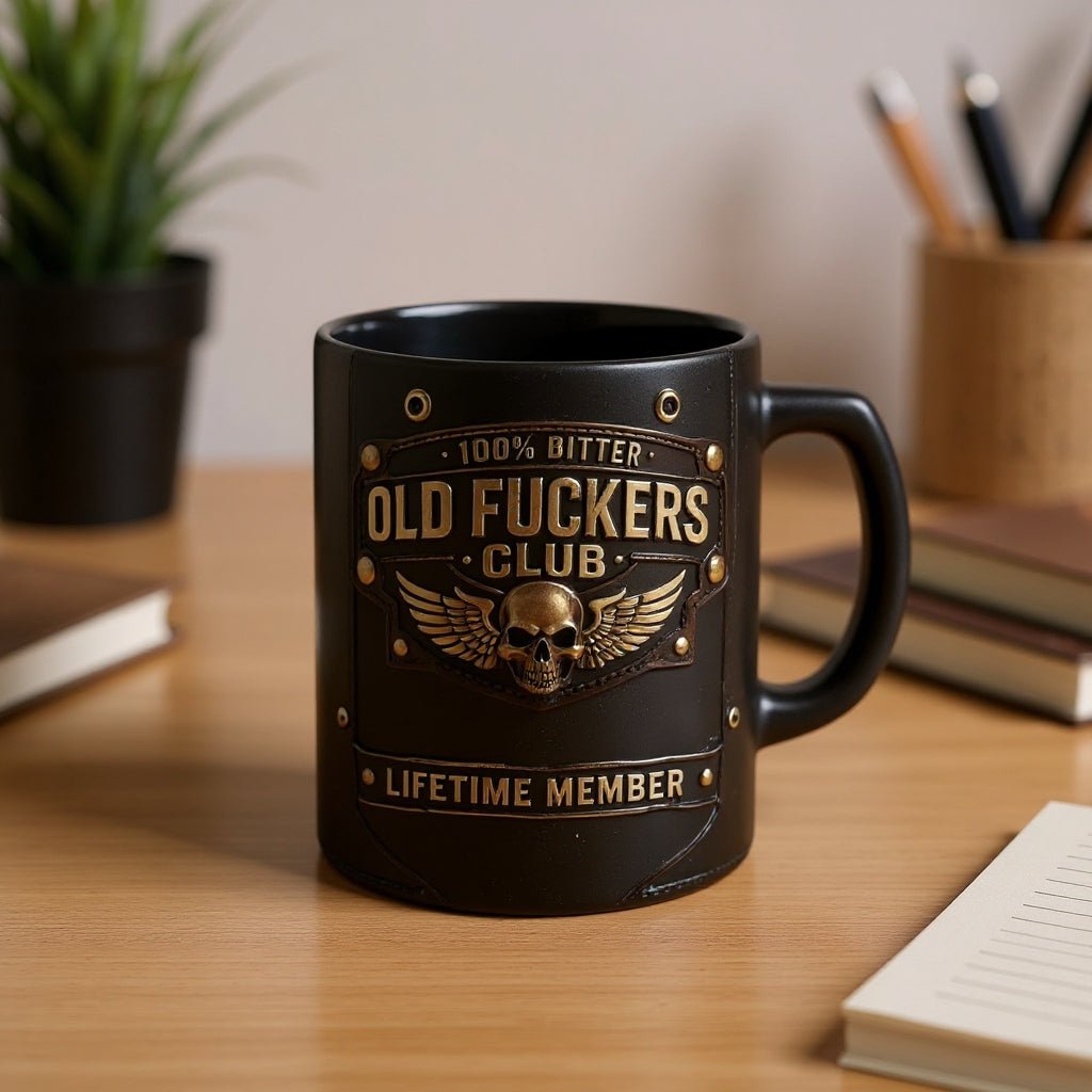 (🎁Last Day 49% OFF)☕ OLD FUCKERS CLUBTM Mug - 100% Bitter, Always Real. Lifetime Member. 😎💀