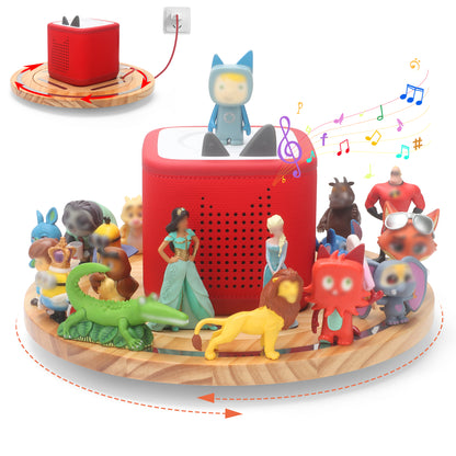 Kompatibel mit Tonies 360° drehbares magnetisches Ausstellungsregal – Rosa, fasst 20–30 Figuren, integrierter Ladeanschluss