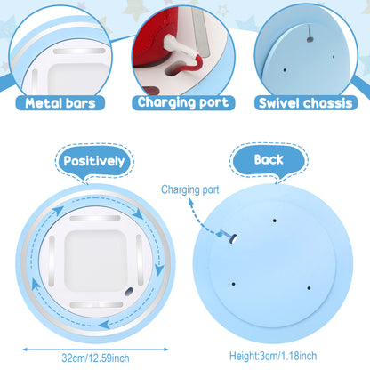 Kompatibel mit Tonies 360° drehbares magnetisches Ausstellungsregal – Rosa, fasst 20–30 Figuren, integrierter Ladeanschluss