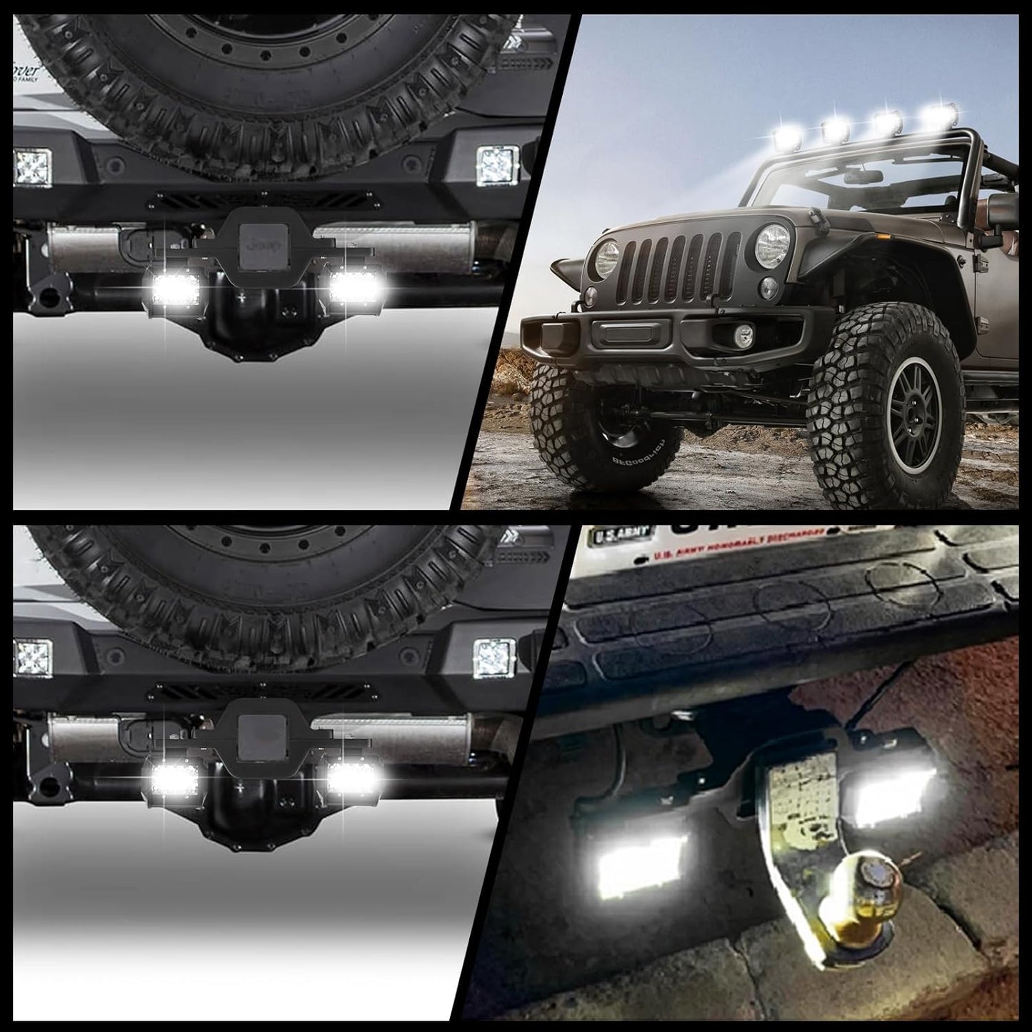 (🎁Last Day 49% OFF)2pcs 4 Inch 60W LED Pods with Tow Hitch Mounting Brackets