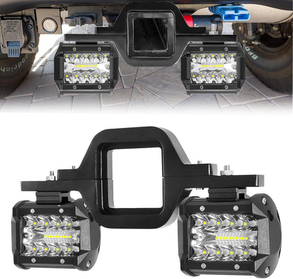(🎁Last Day 49% OFF)2pcs 4 Inch 60W LED Pods with Tow Hitch Mounting Brackets
