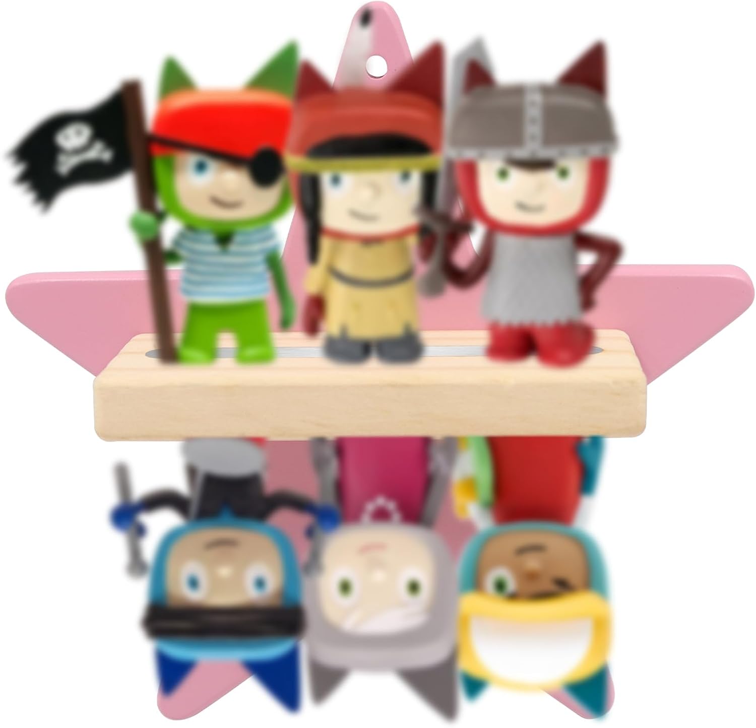 Shelf Wall Mount for Toniebox Tonie Figures Character,Star Magnetic Wooden Shelf Compatible with Tonie Audio Toniebox Starter Set
