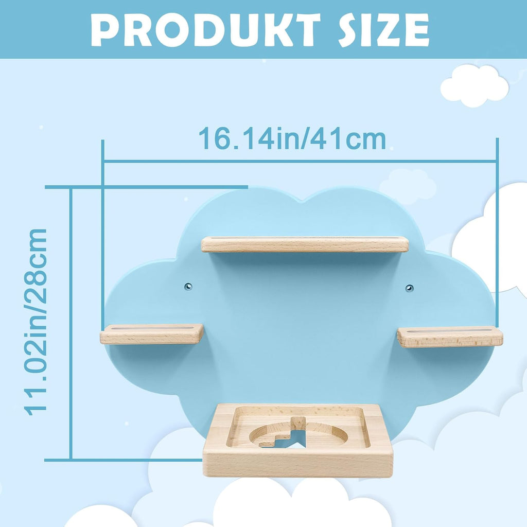 for TonieBox and Tonie Shelf Cloud,Tonies Storage for 12-20 Tonie Figures Characters Magnetic Wall Shelf for Tonies Toniebox, Charging Station (Blue)