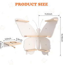 Kompatibel mit Tonies Holz-Eckregal Schmetterling – Wandmontage, fasst 30–40 Figuren
