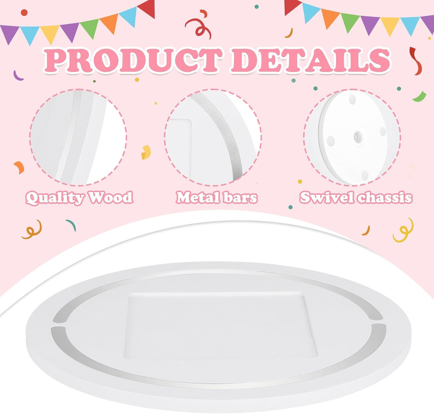 Compatible with Tonies 360° Rotating Display Shelf – White, Holds 10–15 Figures