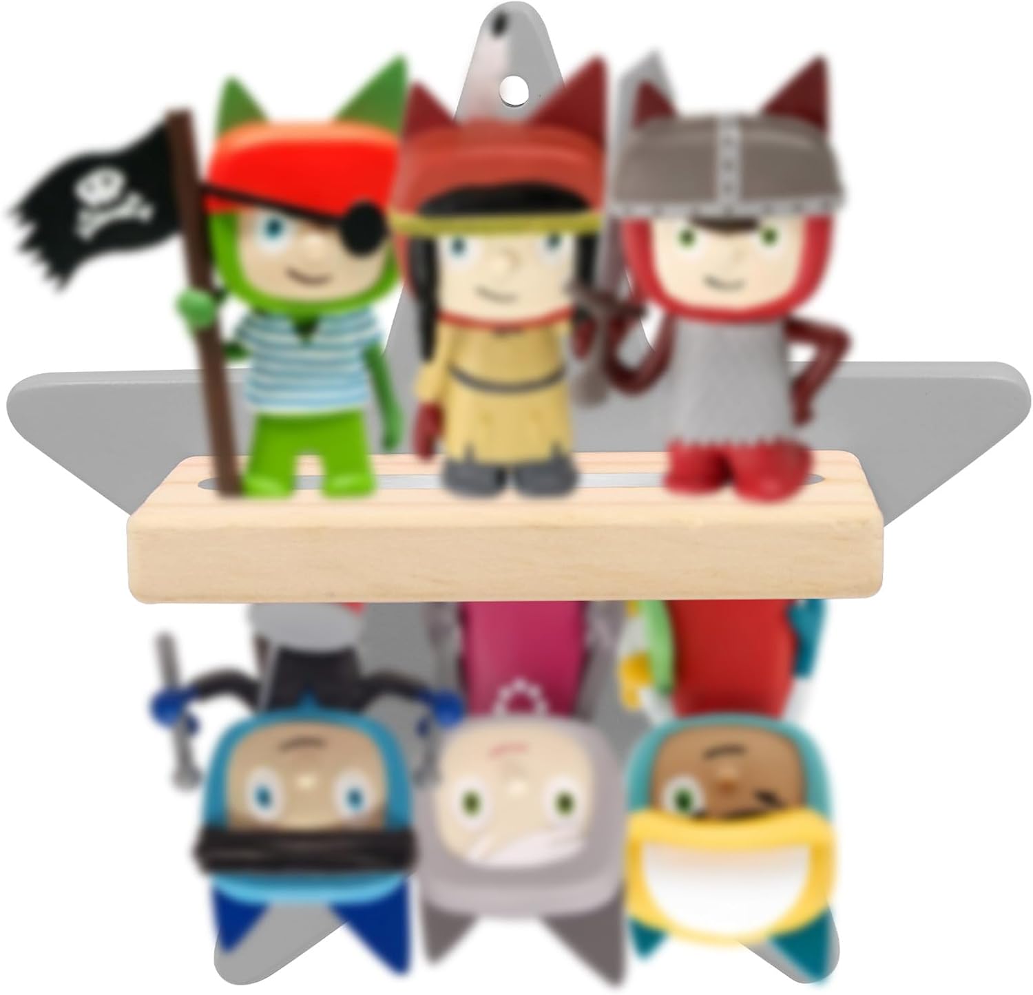 Shelf Wall Mount for Toniebox Tonie Figures Character,Star Magnetic Wooden Shelf Compatible with Tonie Audio Toniebox Starter Set