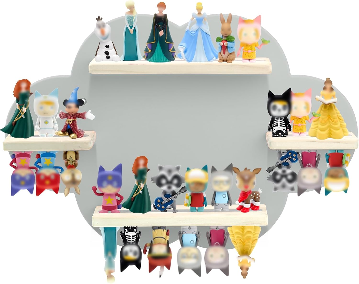 for TonieBox and Tonie Shelf Cloud,Tonies Storage for 12-20 Tonie Figures Characters Magnetic Wall Shelf for Tonies Toniebox, Charging Station (Blue)