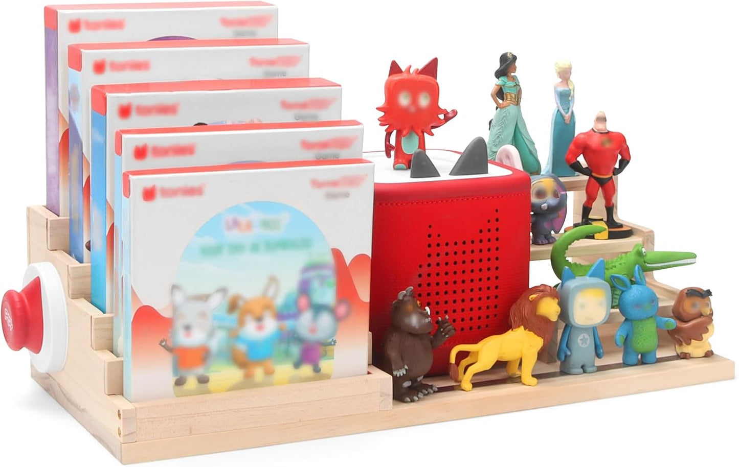 Kompatibel mit Tonies Holz-Organizer – Für 5 Spielepakete (3 große + 2 kleine) + Gamecontroller-Halterung