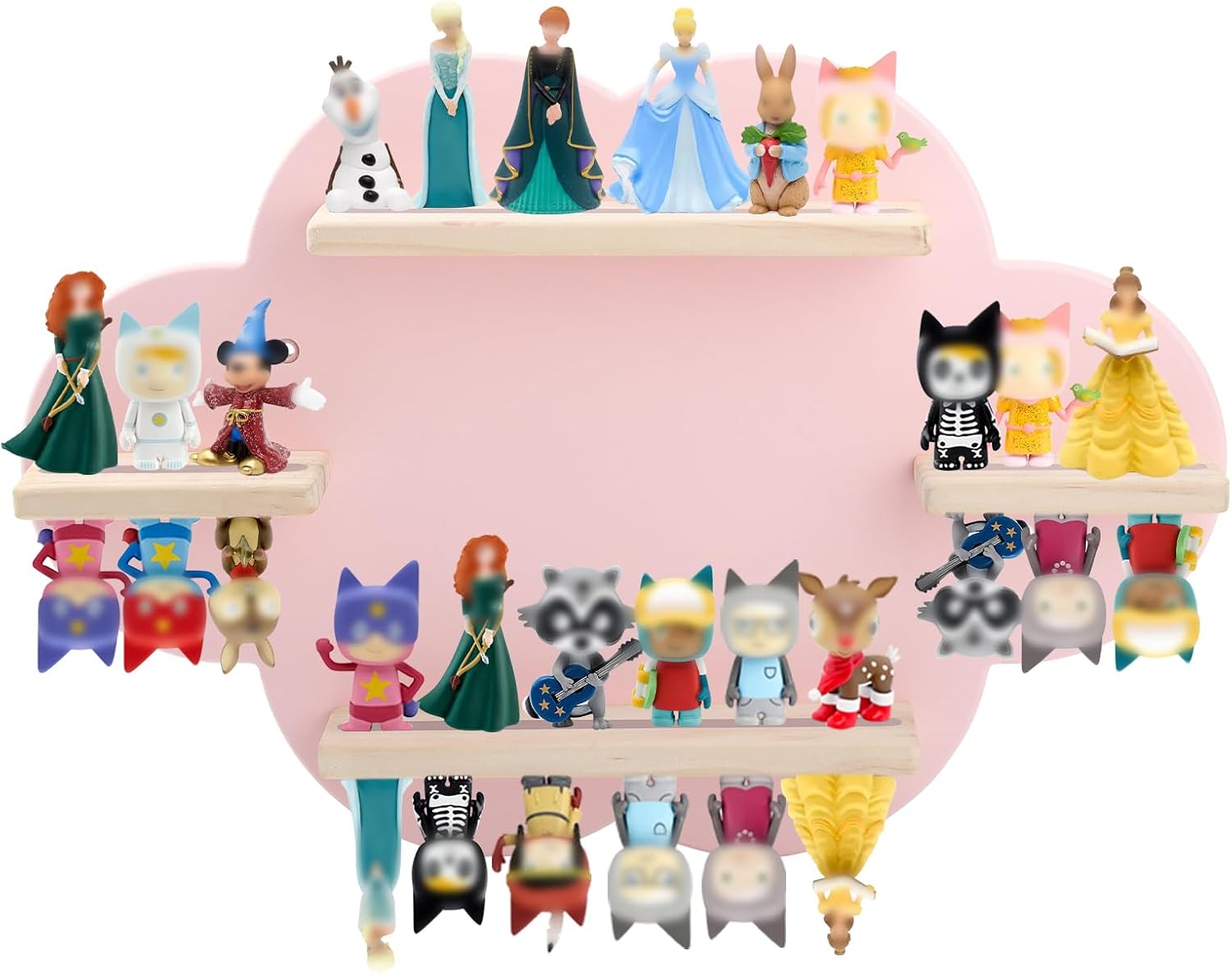 for TonieBox and Tonie Shelf Cloud,Tonies Storage for 12-20 Tonie Figures Characters Magnetic Wall Shelf for Tonies Toniebox, Charging Station (Blue)