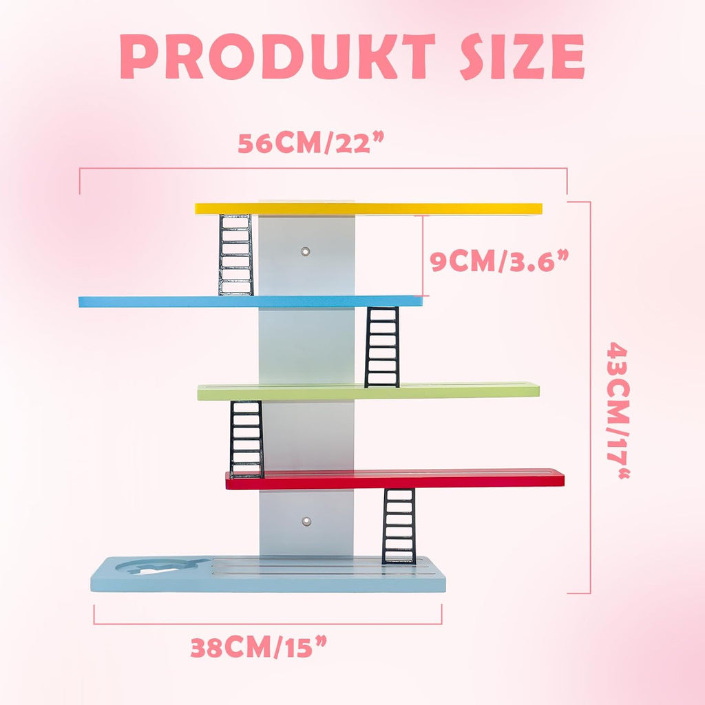 Wooden Hanging Shelf for Toniebox & Tonie Figures, Magnetic Wall Shelf for Kids, 12-35 Characters