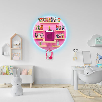 Compatible with Tonies RGB LED Light Strip – Magnetic Wall Display, Holds 12–40 Figures