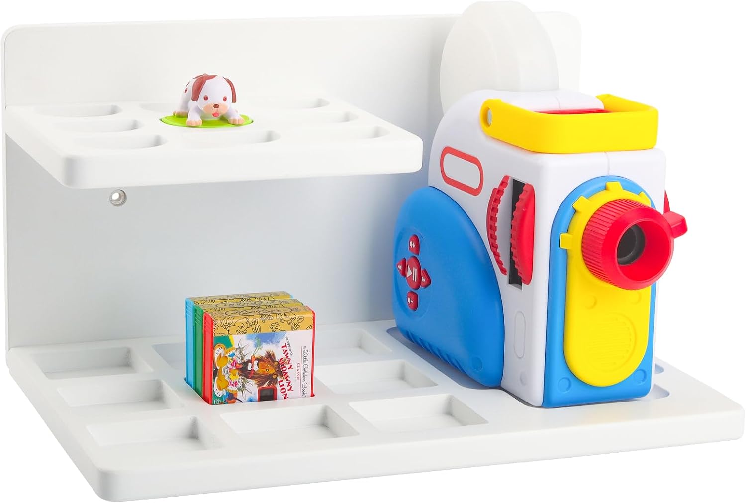 Wall Shelf Compatible with Little Tikes for Story Dream Machine Books Starter Set, for Little Tikes for Storytime Audio Play Real for Littles Character Storage Floating Shelves Blue (Blue)