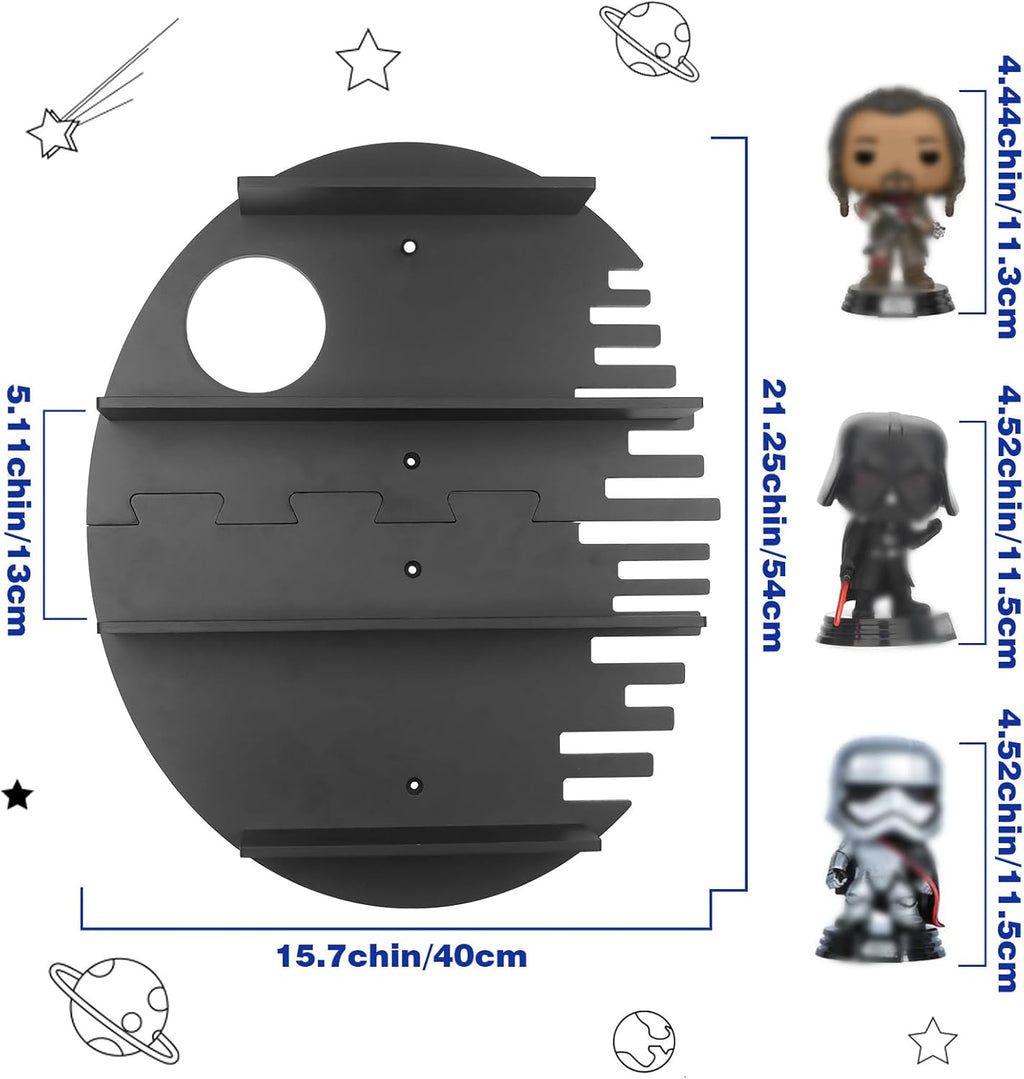 for Funko POP Star Wars Display Shelf, Floating Shelves Wood Wall Storage Organizer, Display Shelf for Mini Funko Pop Figures Toys Rock Decor