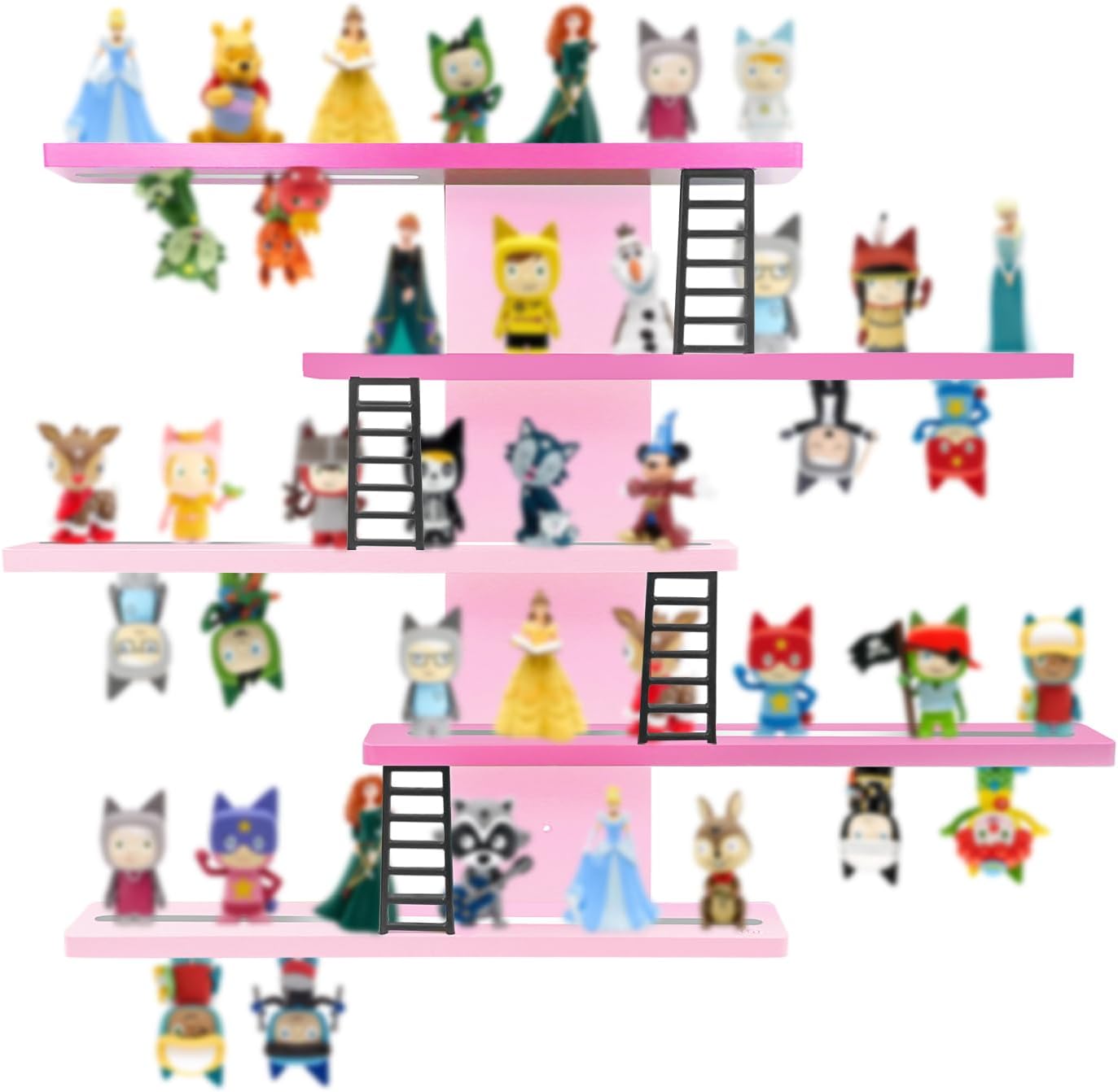 for Tonie Shelf,Tonies Storage for Creative Tonies Magnetic Wall Shelf for Tonie Figures,12-35 Characters,Wooden Hanging Shelf for Kids (Blue)