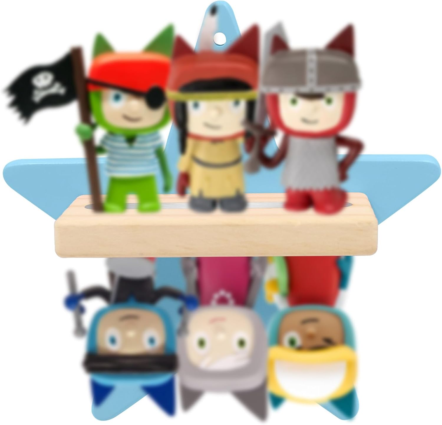 Shelf Wall Mount for Toniebox Tonie Figures Character,Star Magnetic Wooden Shelf Compatible with Tonie Audio Toniebox Starter Set
