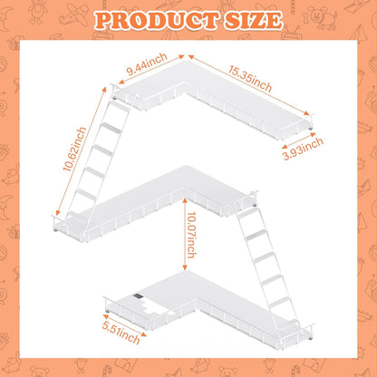 Compatible with Tonies Magnetic Ladder Shelf – 90° Corner, Wall Mounted, Holds 30–40 Figures (Iron)