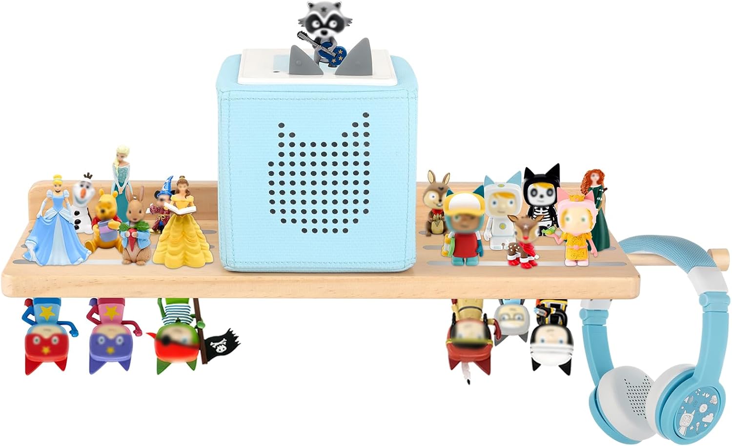 for Tonie Shelf,Tonies Storage for Creative Toniebox 2/1 Magnetic Wall Shelf for Tonie Figures Characters,Hanging Shelf for Kids (Natural)