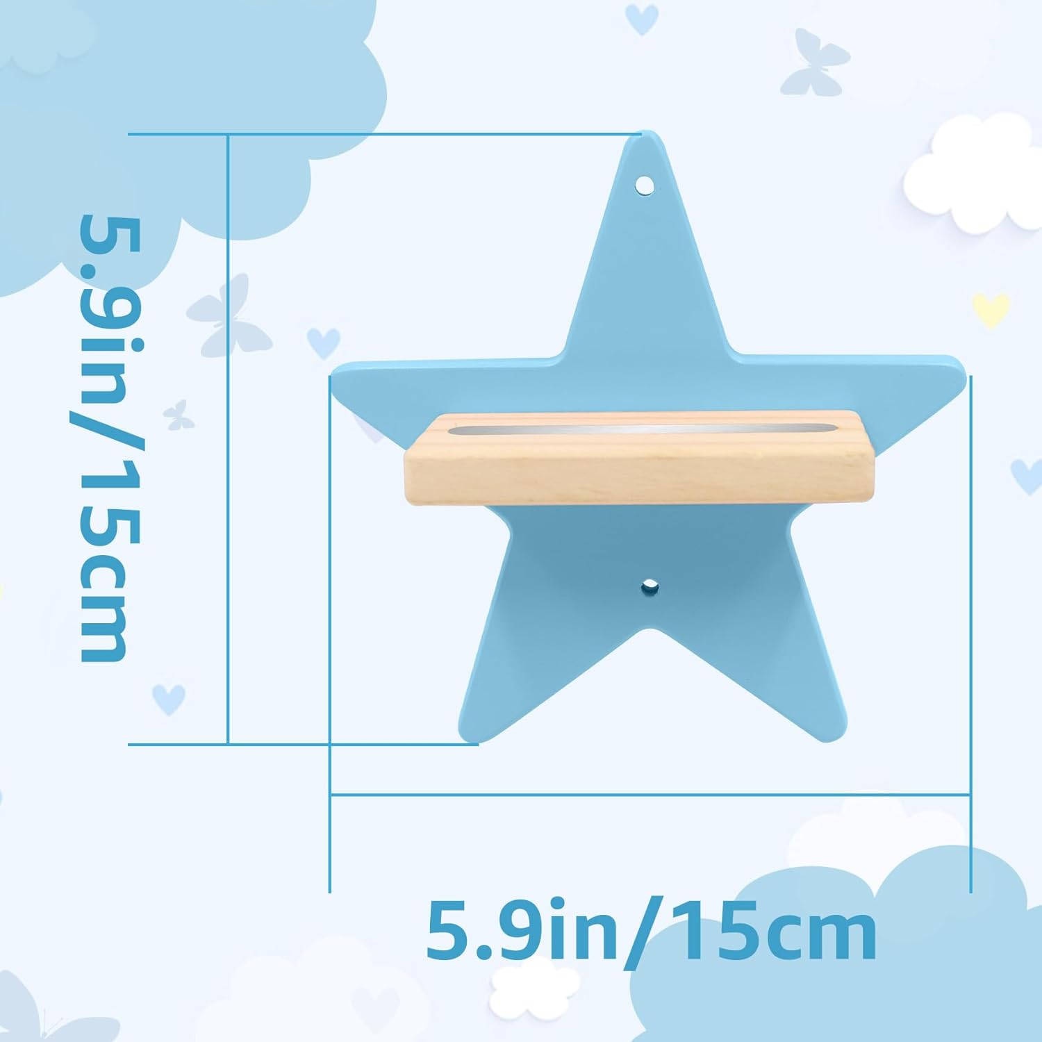 Shelf Wall Mount for Toniebox Tonie Figures Character,Star Magnetic Wooden Shelf Compatible with Tonie Audio Toniebox Starter Set