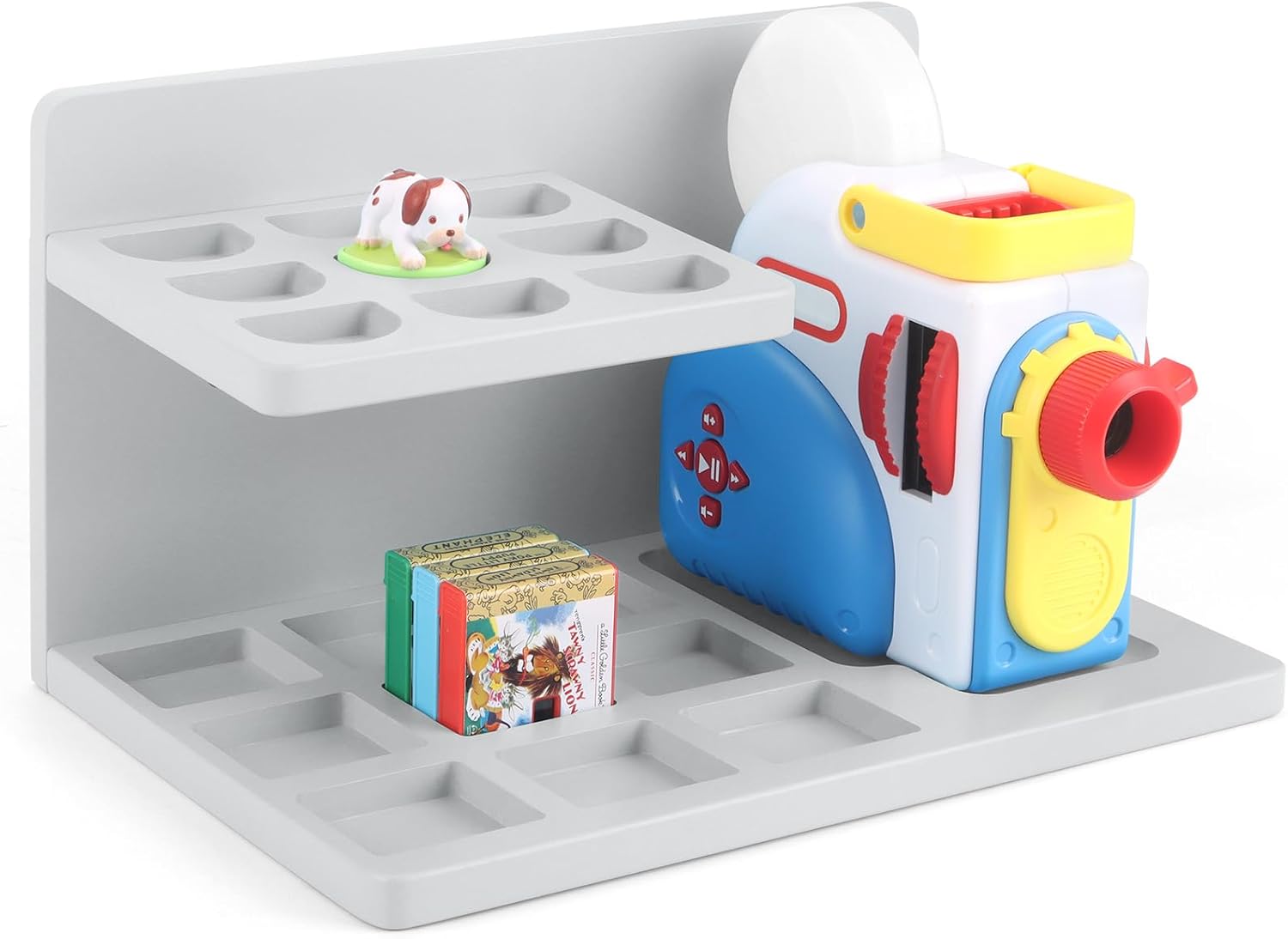 Wall Shelf Compatible with Little Tikes for Story Dream Machine Books Starter Set, for Little Tikes for Storytime Audio Play Real for Littles Character Storage Floating Shelves Blue (Blue)