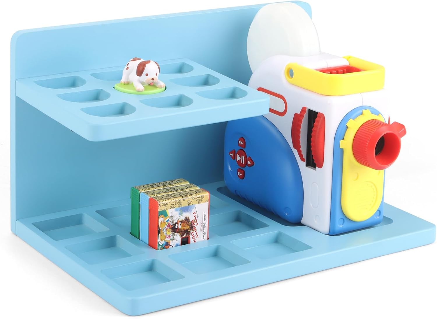 Wall Shelf Compatible with Little Tikes for Story Dream Machine Books Starter Set, for Little Tikes for Storytime Audio Play Real for Littles Character Storage Floating Shelves Blue (Blue)