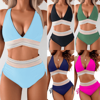 (🎁Last Day 49% OFF)👙2026 High Waisted Tummy Control Color Block Bikini Sets