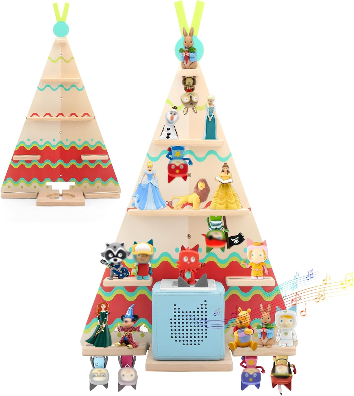 Kompatibel mit Tonies Holzregal Zelt – Wandmontage, hält 30–40 Figuren