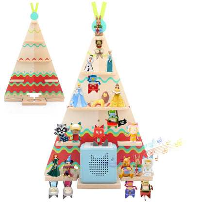 Kompatibel mit Tonies Holzregal Zelt – Wandmontage, hält 30–40 Figuren