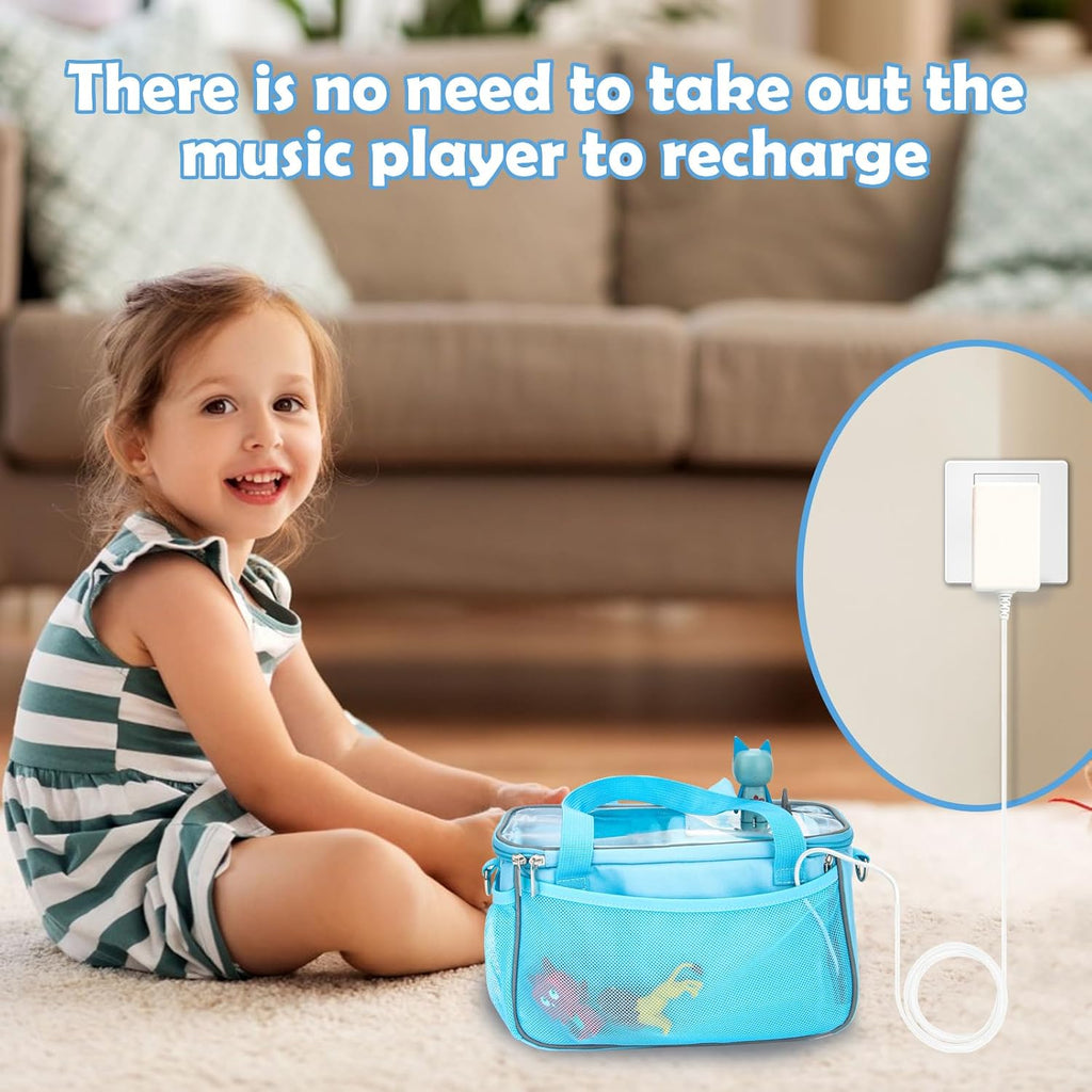 Carrying Case for Toniebox, Tonie Characters Figures, Toniebox Starter Set Headphones Charging Station Bag (Blue)