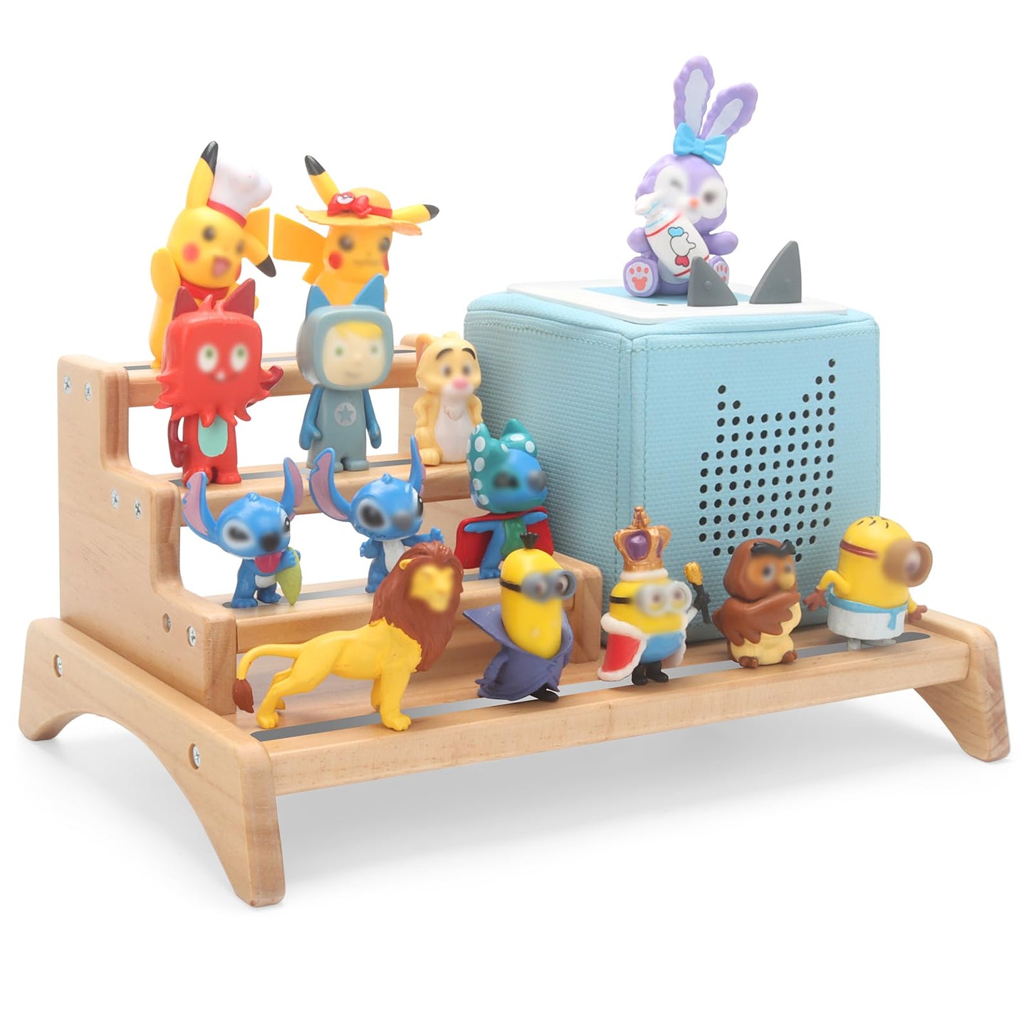 Kompatibel mit Tonies 3-stöckiges rosafarbenes Präsentationsregal – fasst 10–15 Figuren, Desktop-Aufbewahrung