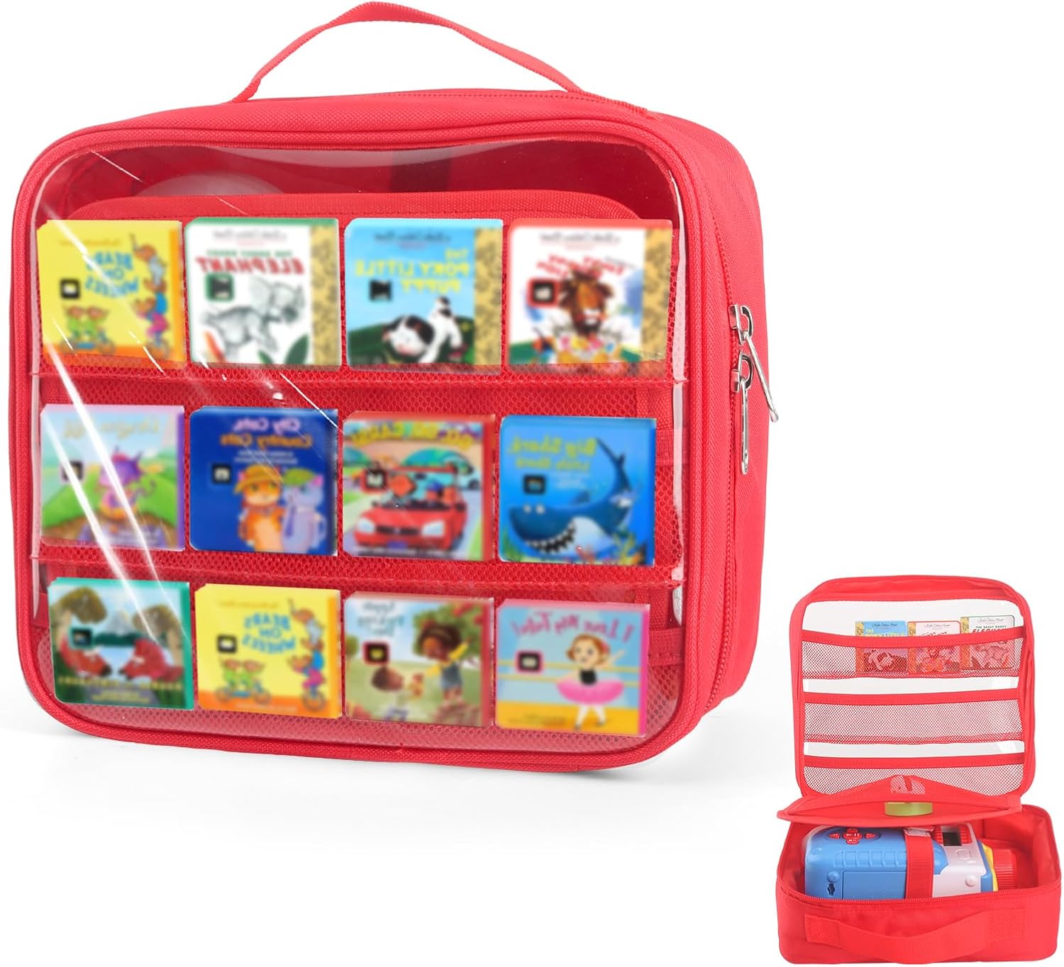 Carrying Case Compatible with Little Tikes Story Dream Machine Books Starter Set,Portable Storage Bag with Handle for Storytime,Little Golden Book,Little Puppy Character (Blue)