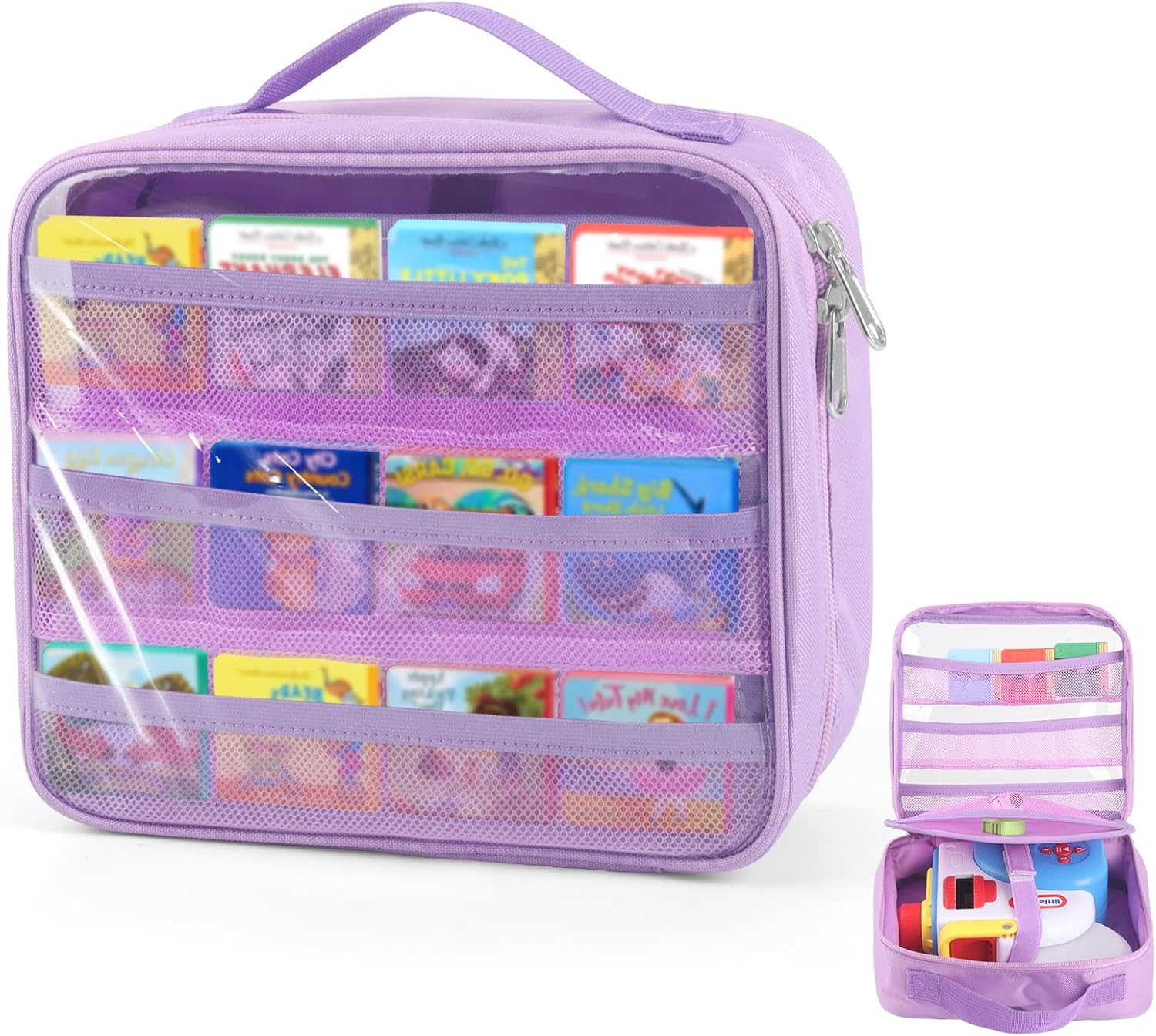 Carrying Case Compatible with Little Tikes Story Dream Machine Books Starter Set,Portable Storage Bag with Handle for Storytime,Little Golden Book,Little Puppy Character (Blue)