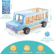 Kompatibel mit Tonies Holz-Ozean-Autoregal – Rollendes Display, fasst 15–25 Figuren, inklusive 35 Metallplatten + 3 Aufkleber