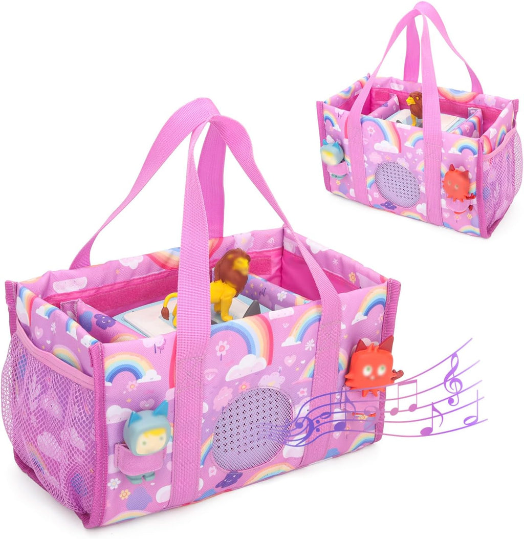 for Tonies Carrying Case, Toniebox 2/1,Carrying Bag for Toniebox, Tonie Figures Characters, Headphones and Charging Station, Travel Storage Bag with Handle (Rainbow)