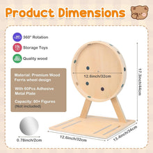 360° drehbares Riesenrad-Displayregal kompatibel mit Tonies – Bietet Platz für über 80 Figuren, inklusive 60 Metallplättchen