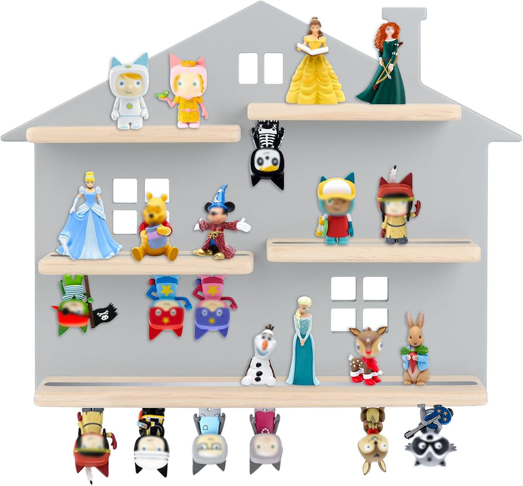 for Tonie Shelf,Tonies Storage for Creative Tonies Magnetic Wall Shelf (Home) for Tonie Figures,12-40 Characters,Wooden Hanging Shelf for Kids