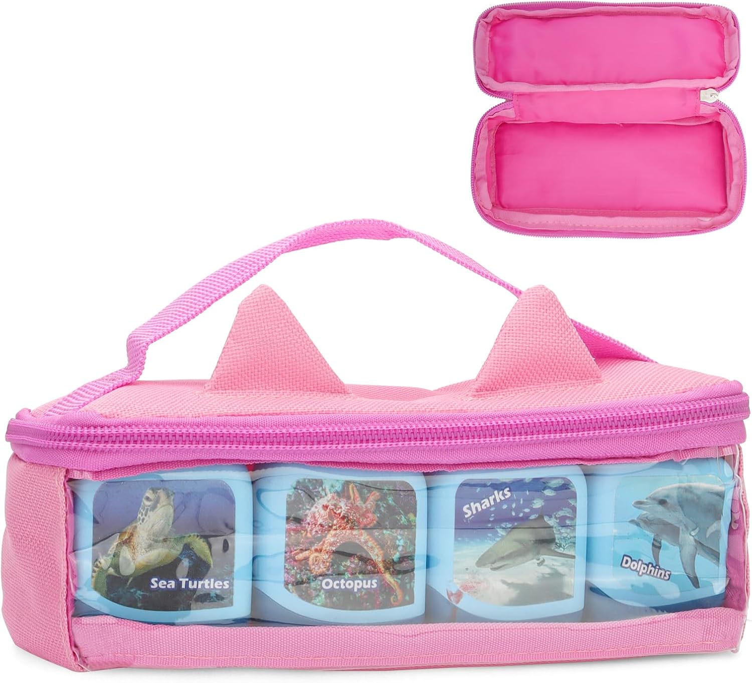 Carrying Case Compatible with Toniebox, Tonis Case Bag for Tonie Figures Characters,Tonies Marine Life Clever Set, Bag for 4-16 Tonie Characters, Storage Bag with Handle Bar(Blue)