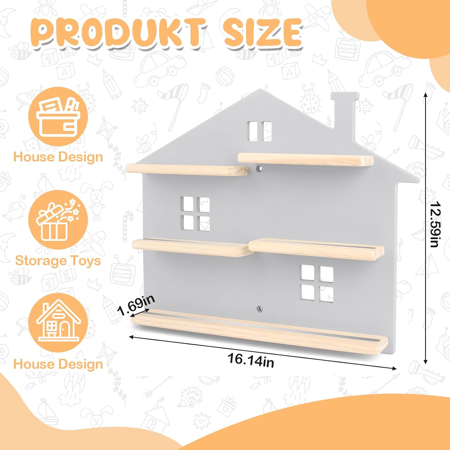 for Tonie Shelf,Tonies Storage for Creative Tonies Magnetic Wall Shelf (Home) for Tonie Figures,12-40 Characters,Wooden Hanging Shelf for Kids