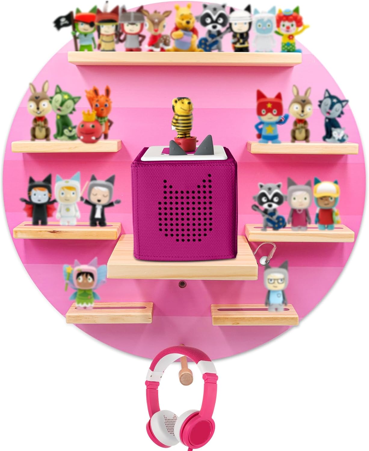 Compatible with Tonies RGB LED Light Strip – Magnetic Wall Display, Holds 12–40 Figures