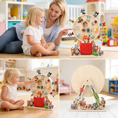 360° Rotating Ferris Wheel Display Shelf Compatible with Tonies – Holds 80+ Figures, Includes 60 Metal Plates