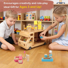 Wohnmobil Puppenhaus aus Holz – Rollendes Wohnmobil mit kompletter Möbelausstattung