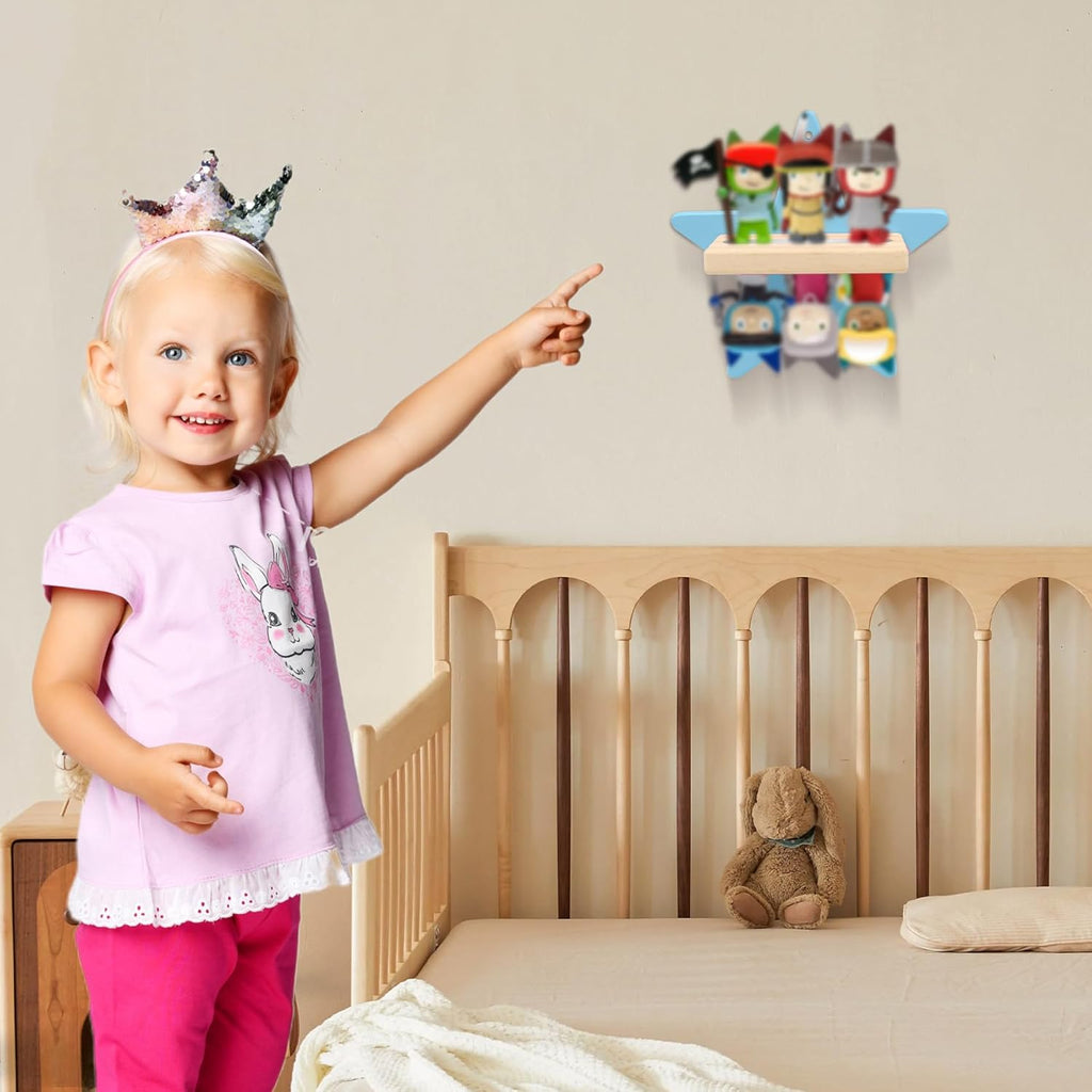 Shelf Wall Mount for Toniebox Tonie Figures Character,Star Magnetic Wooden Shelf Compatible with Tonie Audio Toniebox Starter Set