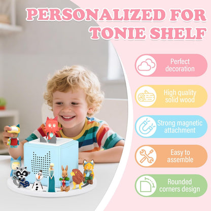 Compatible with Tonies 360° Rotating Display Shelf – White, Holds 10–15 Figures
