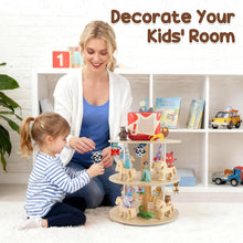 360° drehbares Tonie-Regal – Karussell | 3 Ebenen, für über 120 Figuren, inklusive 50 Metallplättchen