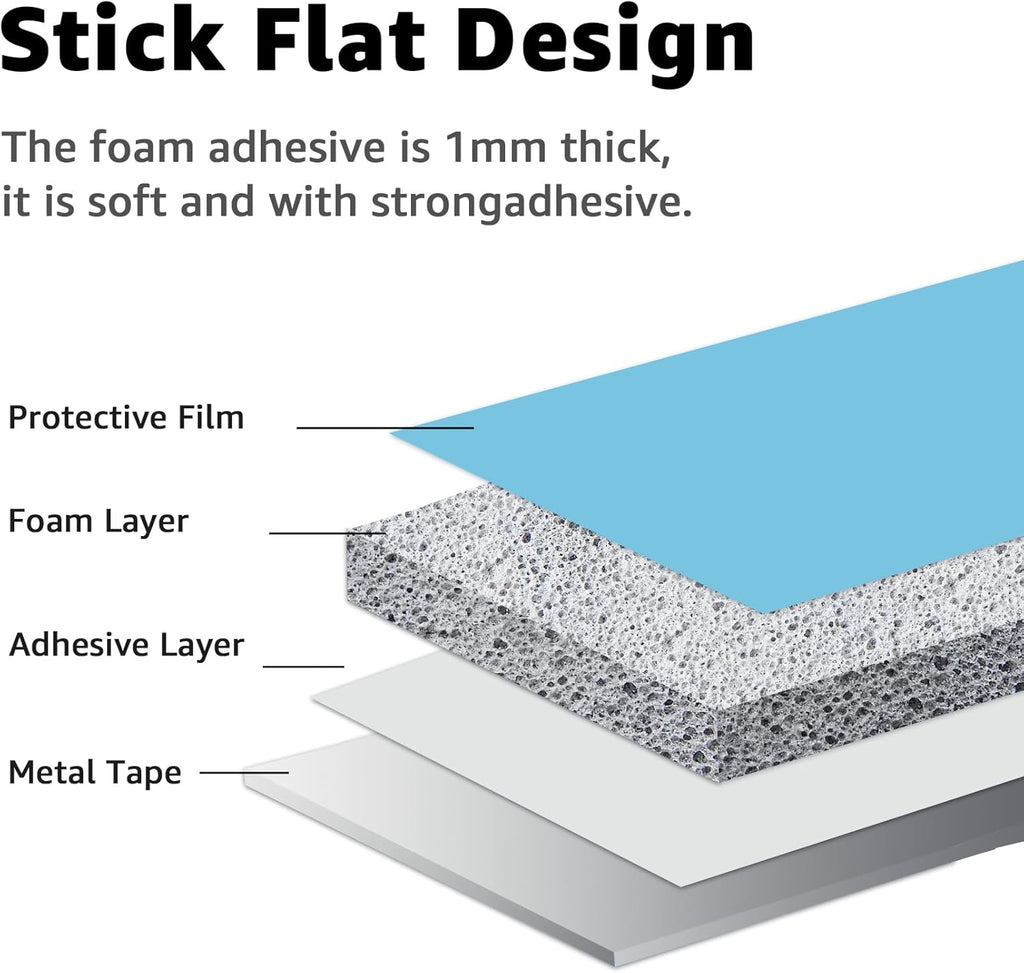Metal Tape Self Adhesive,Thin Metal Strip,Ferrous Tape for Magnets, Tonies Figures Shelf (Diameter 13mm/3M)