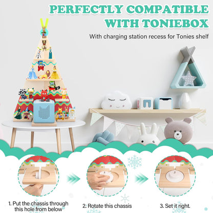 Kompatibel mit Tonies Holzregal Zelt – Wandmontage, hält 30–40 Figuren