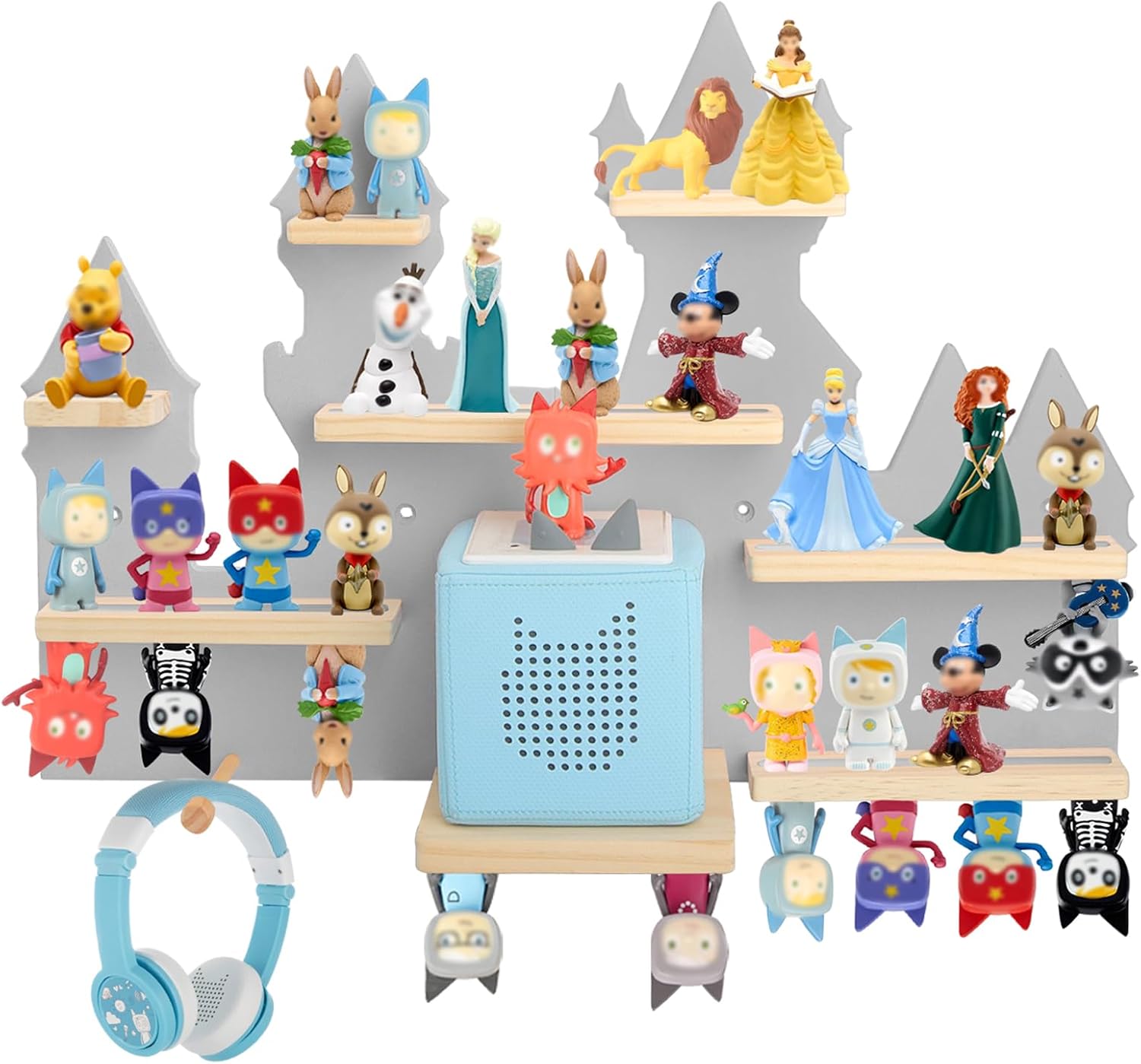 Shelf Wall Mount for Toniebox Tonie Figures Character,Star Magnetic Wooden Shelf Compatible with Tonie Audio Toniebox Starter Set