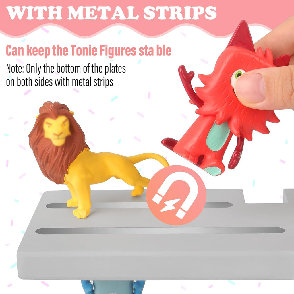 for Tonie Shelf,Tonies Storage for Toniebox 2/1,Tonies Magnetic Wall Shelf for Tonie Figures Characters,Wooden Hanging Shelf for Kids (Grey)